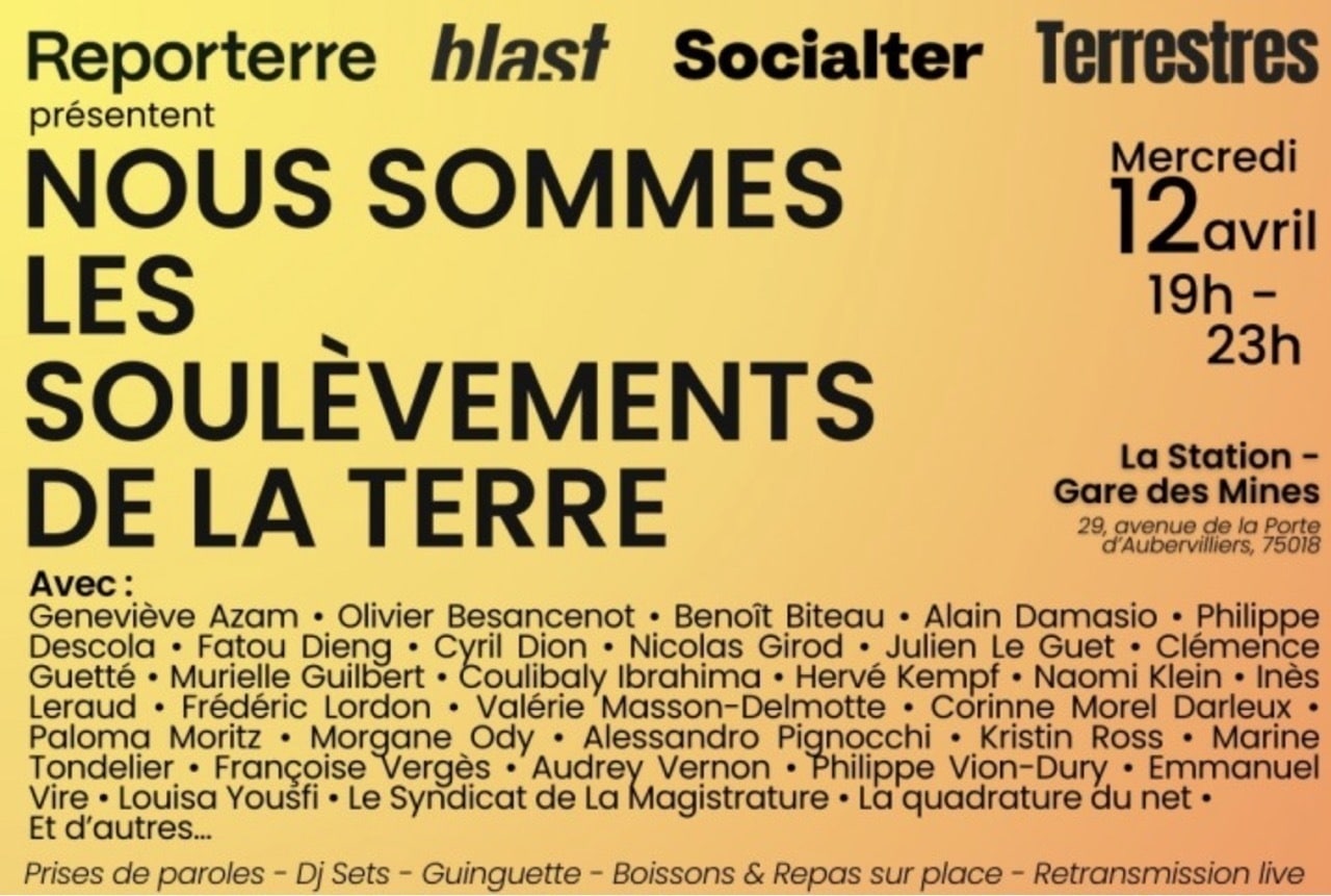Soirée de soutien aux Soulèvements de la Terre