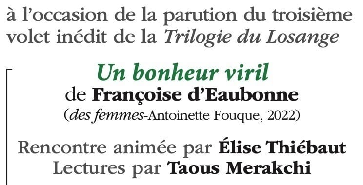 « Un bonheur viril », enfin publié
