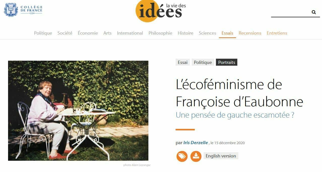 L&rsquo;écoféminisme de Françoise d&rsquo;Eaubonne