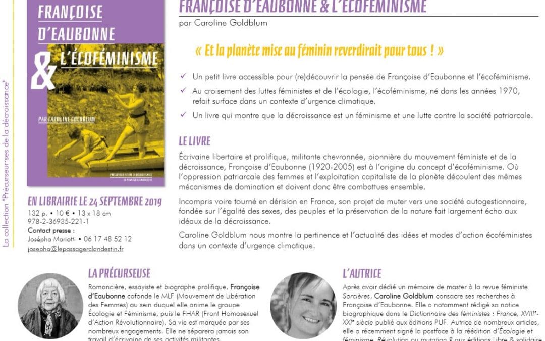 Françoise d&rsquo;Eaubonne et l&rsquo;écoféminisme
